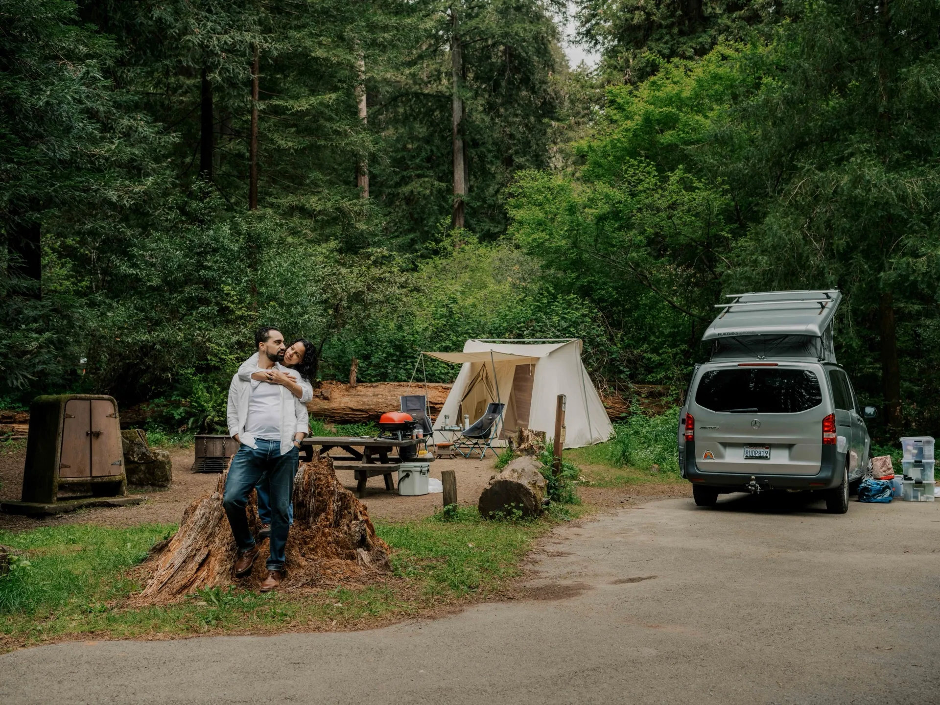 Justin and Sally Steele at their campsite